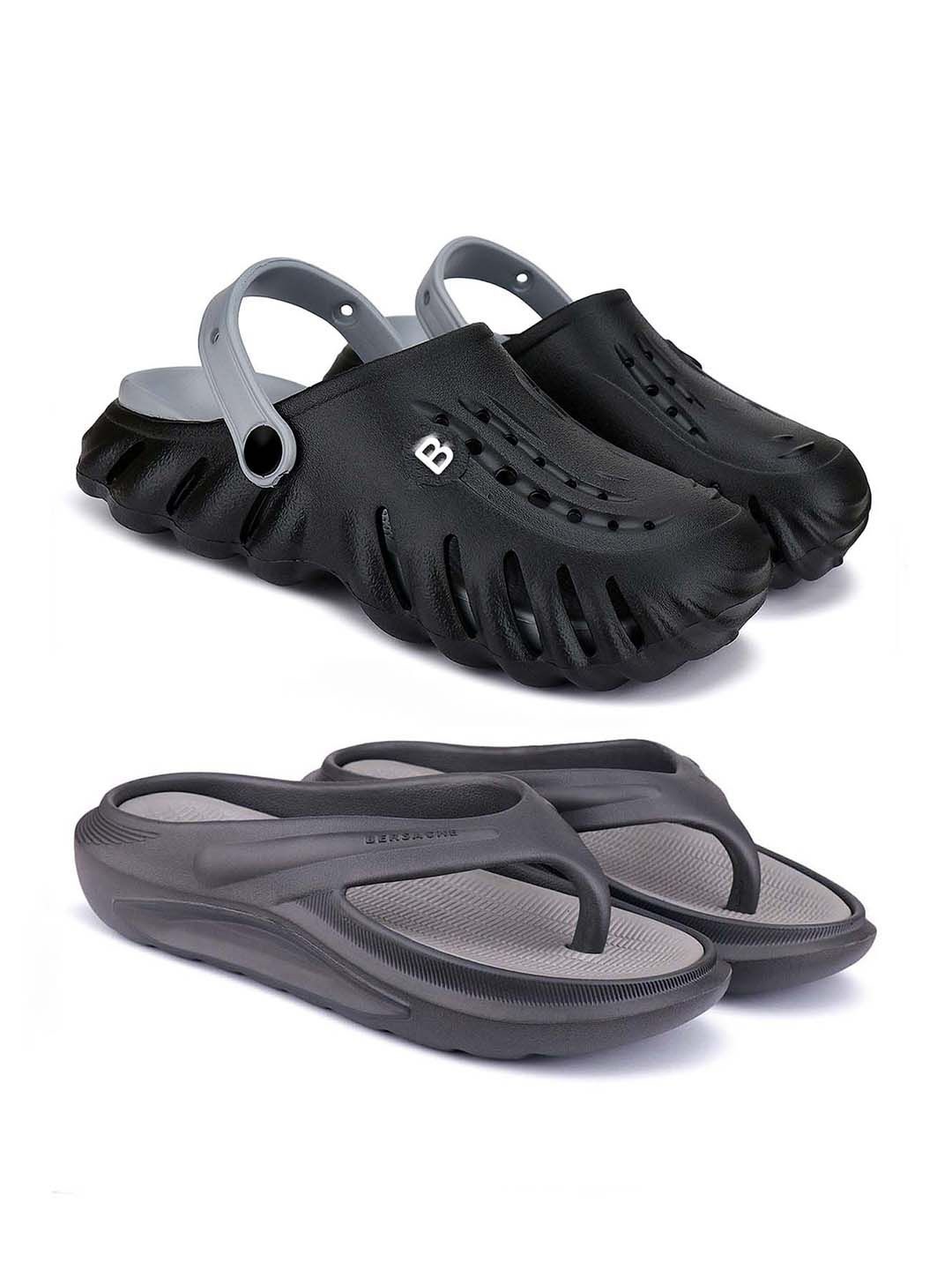 

BERSACHE Men Clogs, Grey