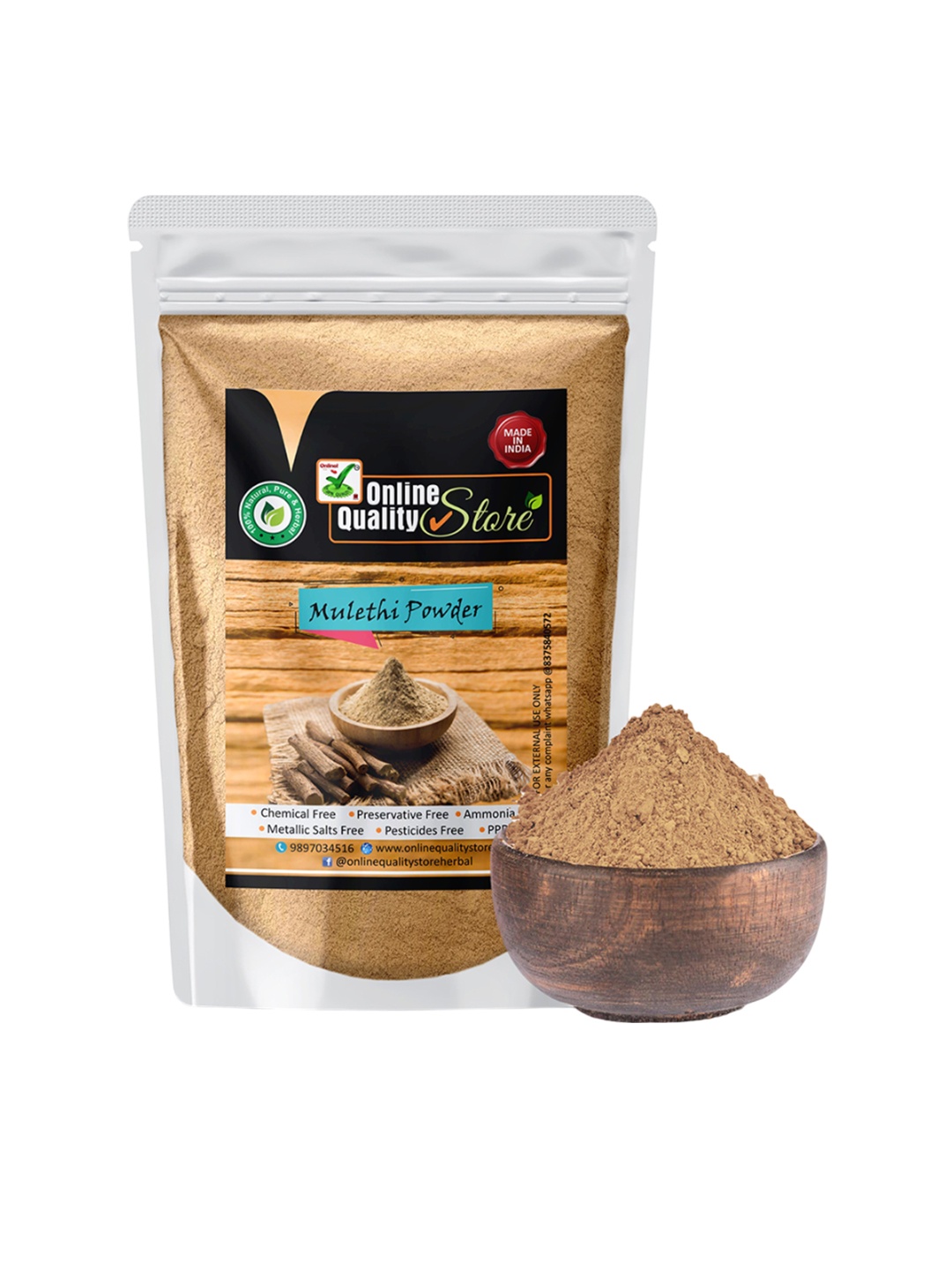 

Online Quality Store Natural Mulethi Powder For Acne or Blemishes - 400 g, Beige