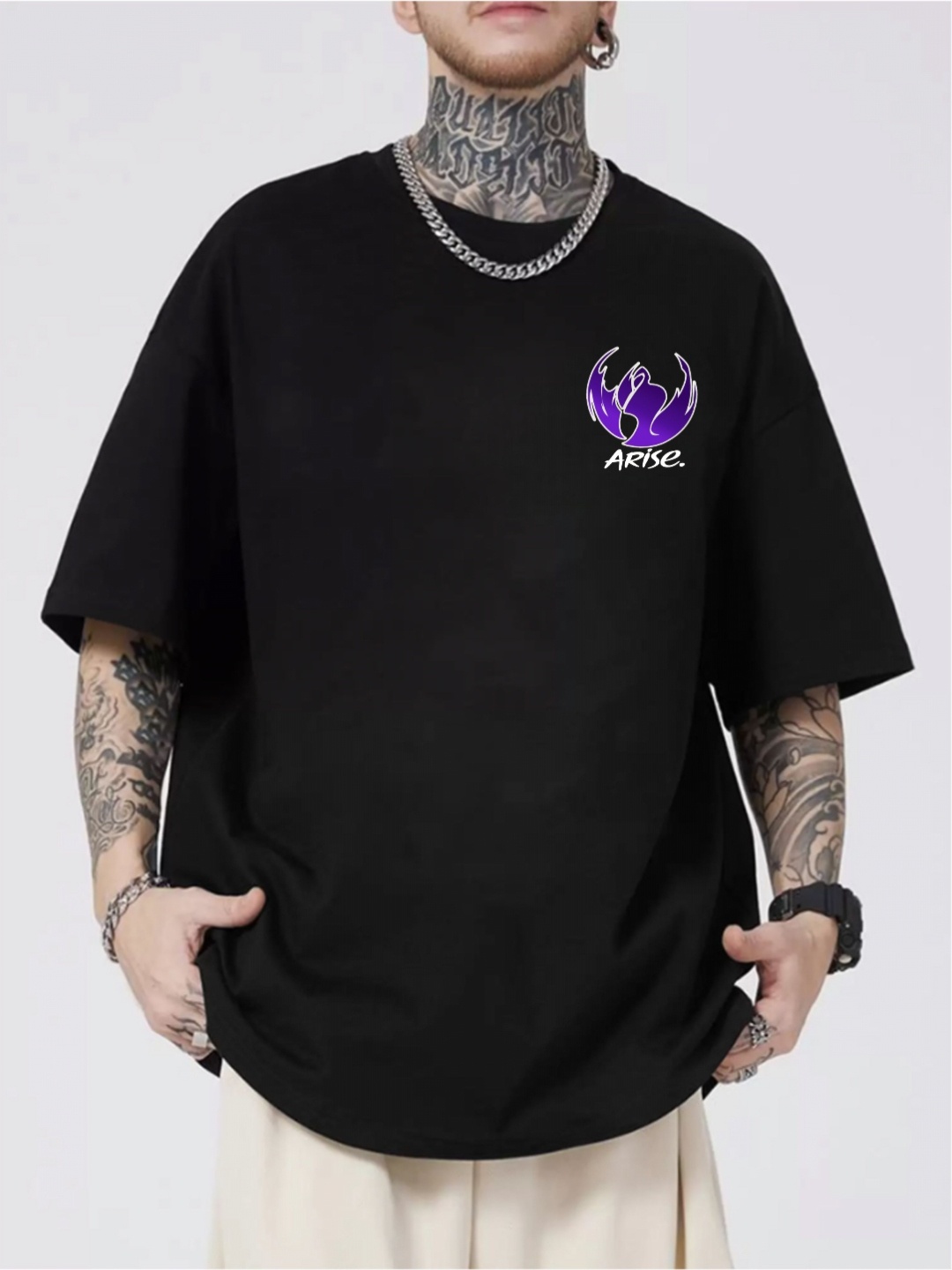 

ZEN1 FASHION Men Printed Abzorb Pockets T-shirt, Black