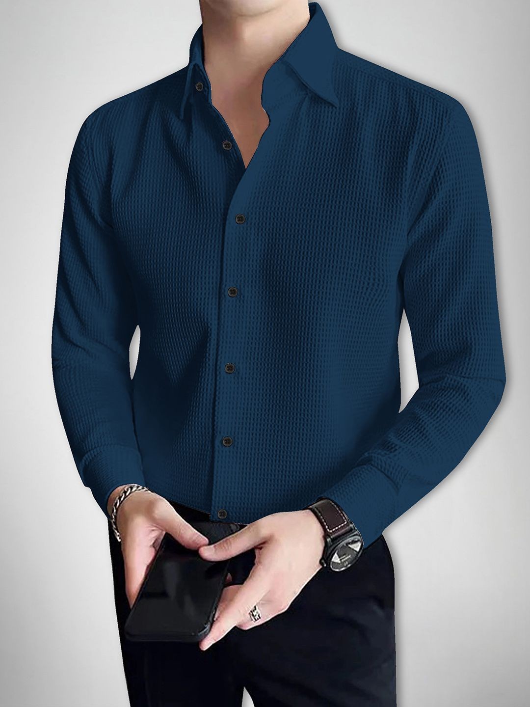 

Moda Rapido Men Original Opaque Casual Shirt, Blue