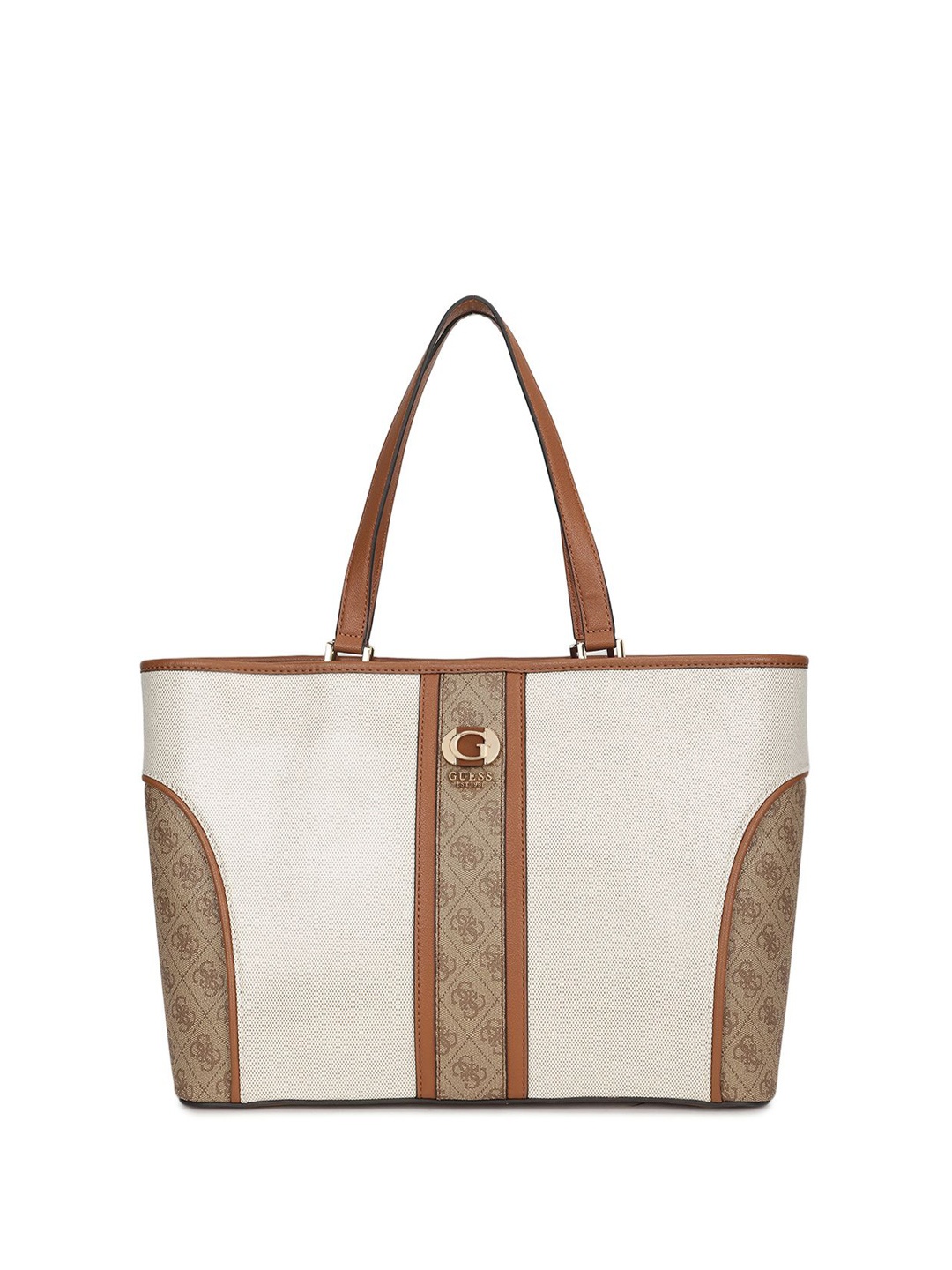 

GUESS Printed PU Structured Tote Bag with Quilted, Multi