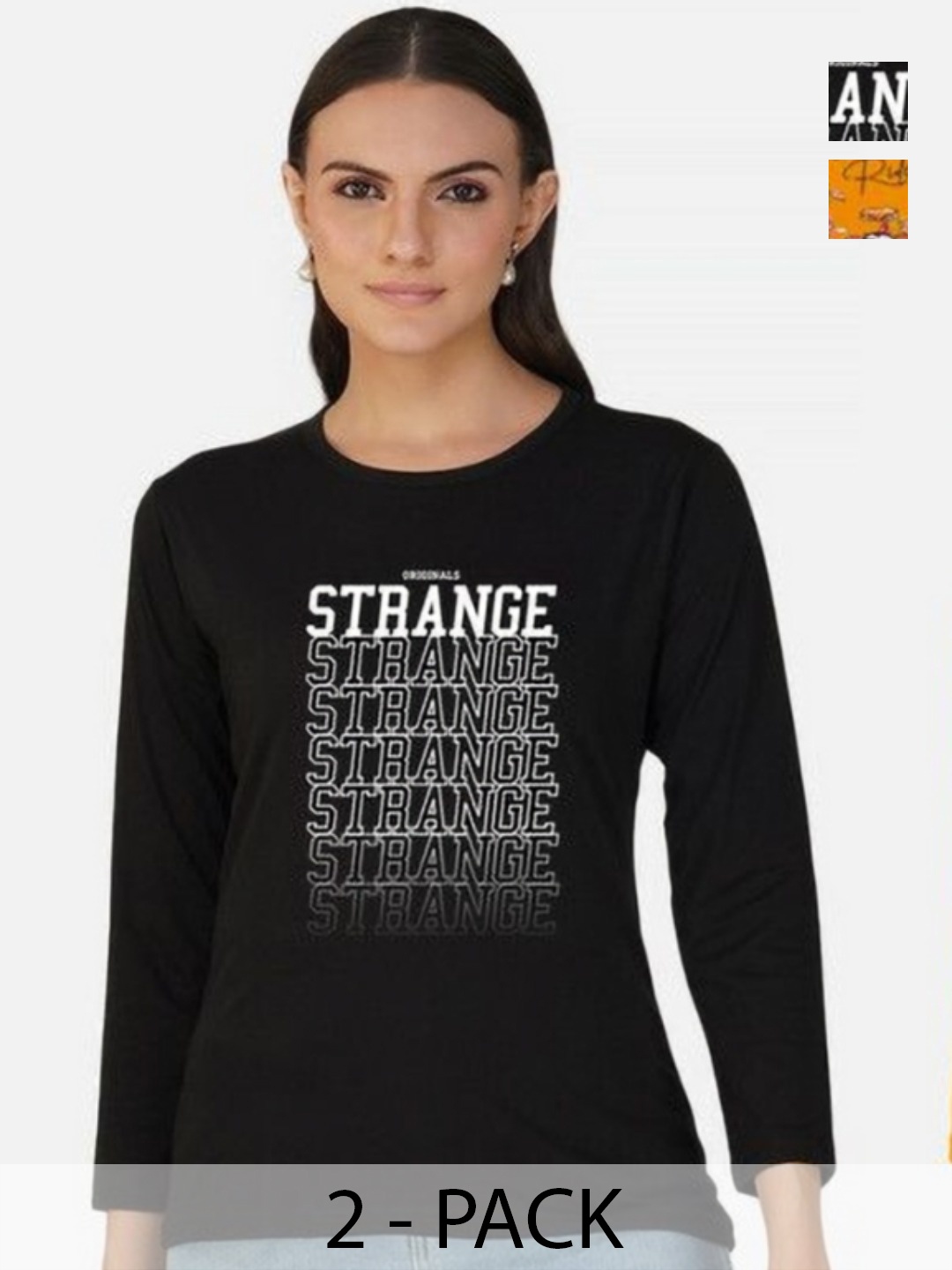 

Metronaut Women 2 Printed Bio Finish Applique T-shirt, Mustard