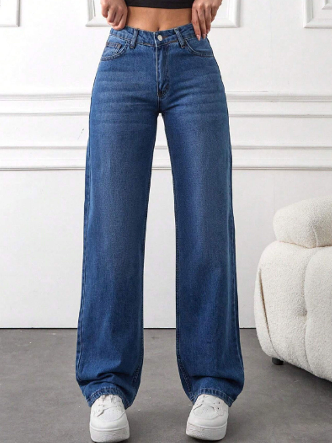 

Metronaut Women Comfort Wide Leg Jeans, Blue