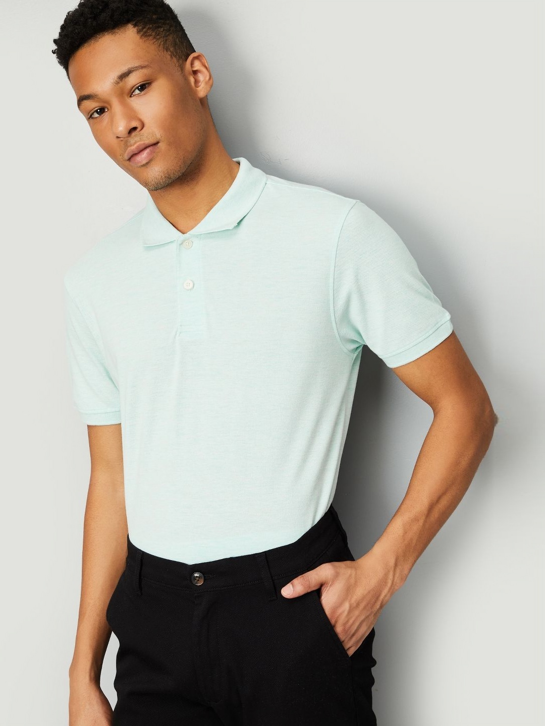 

max Men Polo Collar Pockets T-shirt, Blue