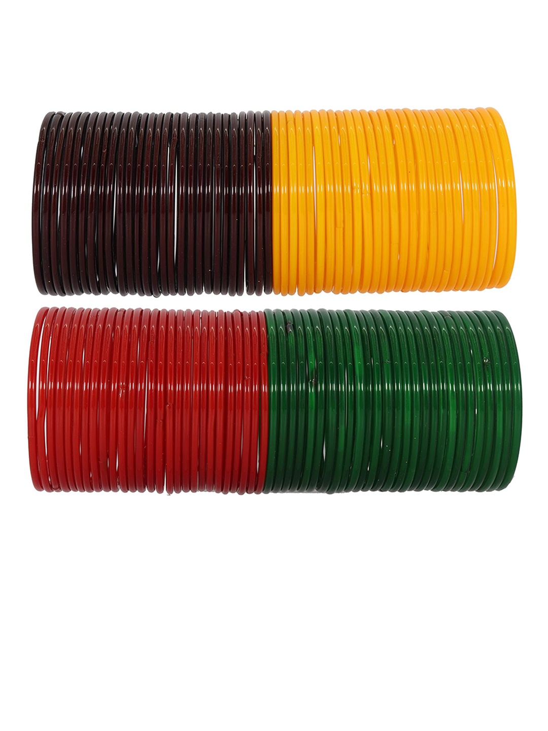 

ZULKA Set Of 108 Plain Glass Bangles, Red