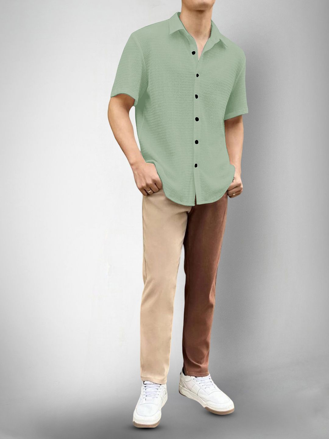 

Moda Rapido Men Original Opaque Casual Shirt, Green