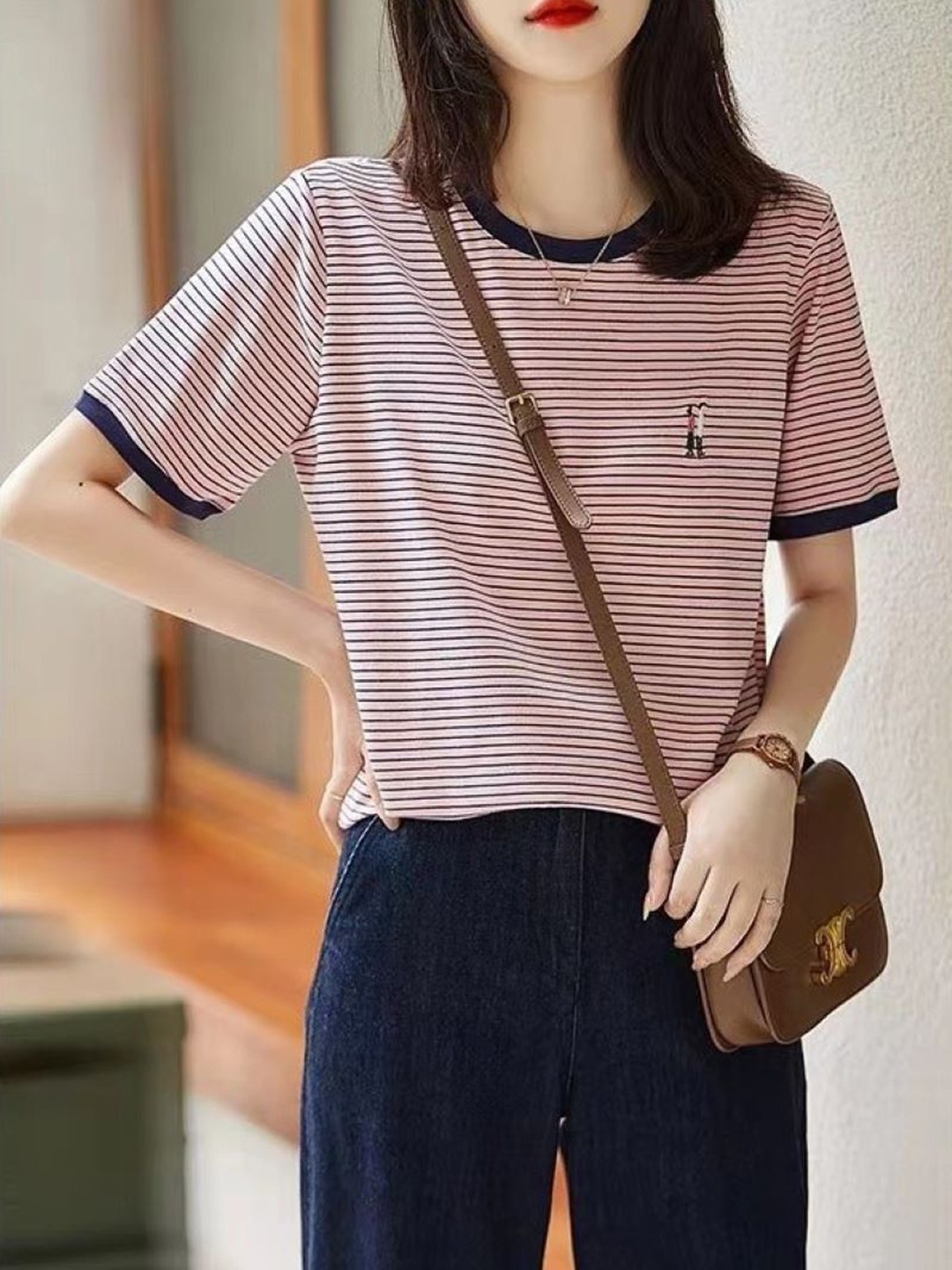 

StyleCast Women Striped T-shirt, Pink