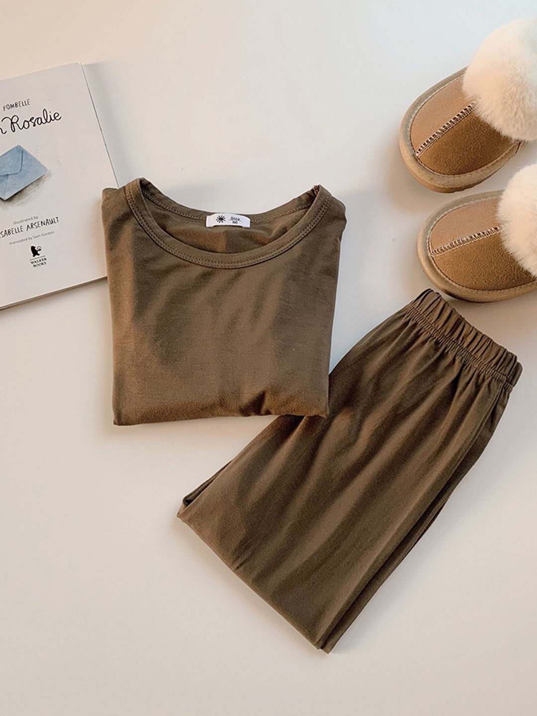 

YK Girls Top With Trousers, Brown