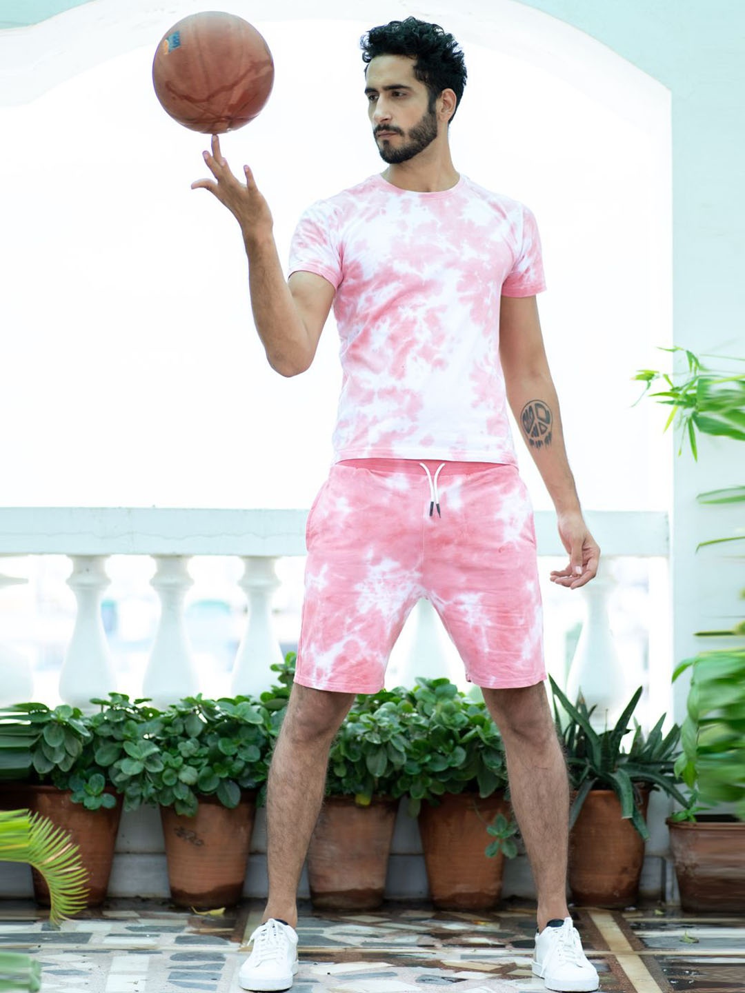 

Tistabene Tie & Dye Printed T-Shirt With Shorts, Peach