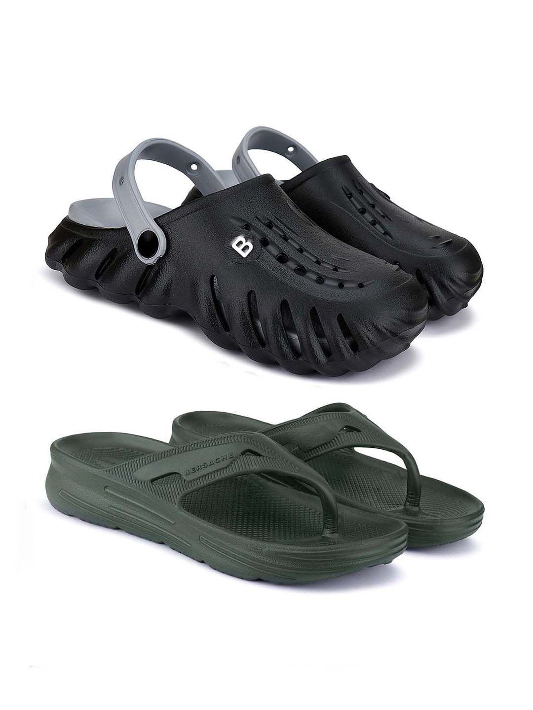 

BERSACHE Men Clogs, Black