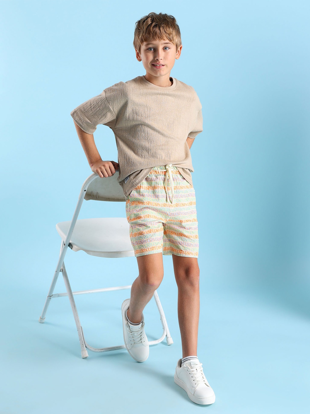 

U.S. Polo Assn. Kids Boys Printed Shorts, Beige