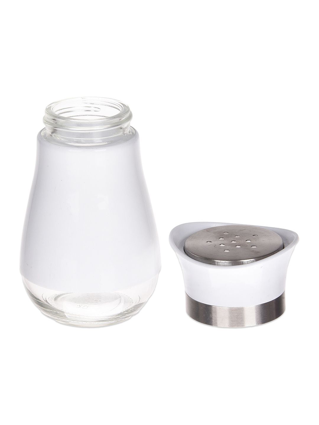 

Kuber Industries White & Silver Toned Stainless Steel Pepper Shaker