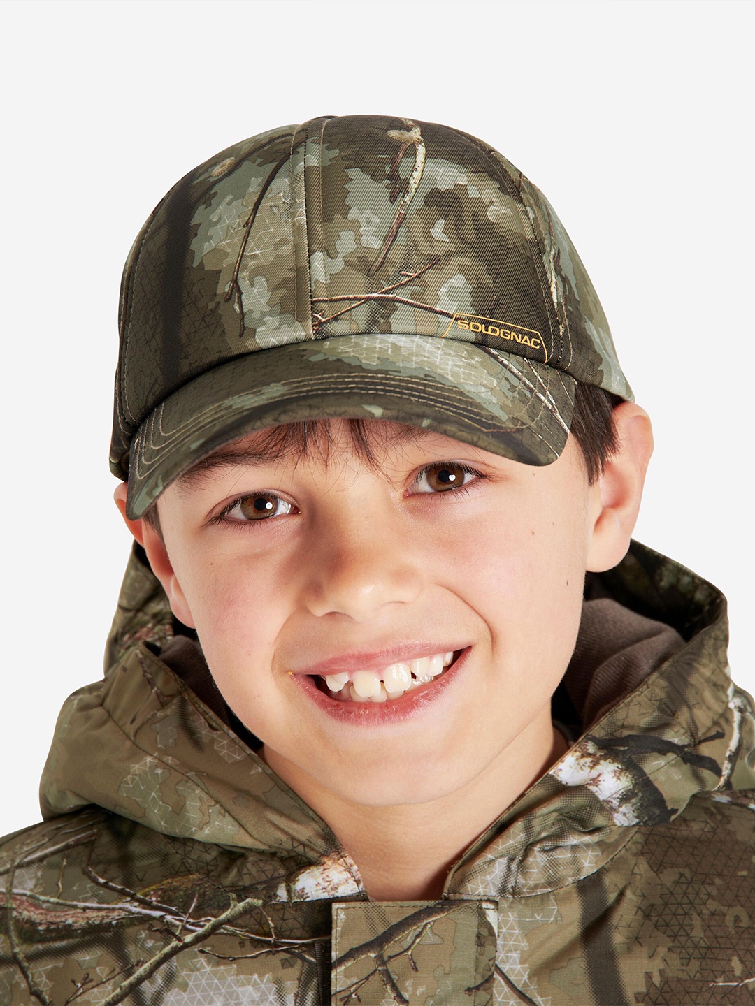 

SOLOGNAC By Decathlon KIDS CAP 100 CAMOUFLAGE TREEMETIC, Green