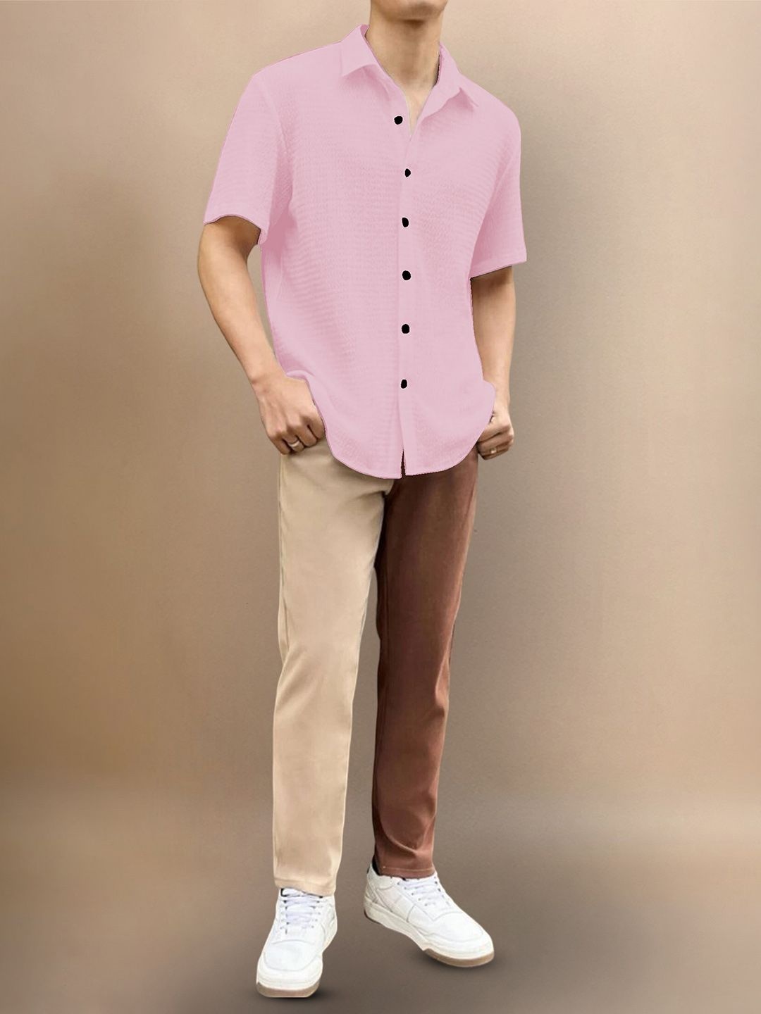 

Moda Rapido Men Original Opaque Casual Shirt, Pink