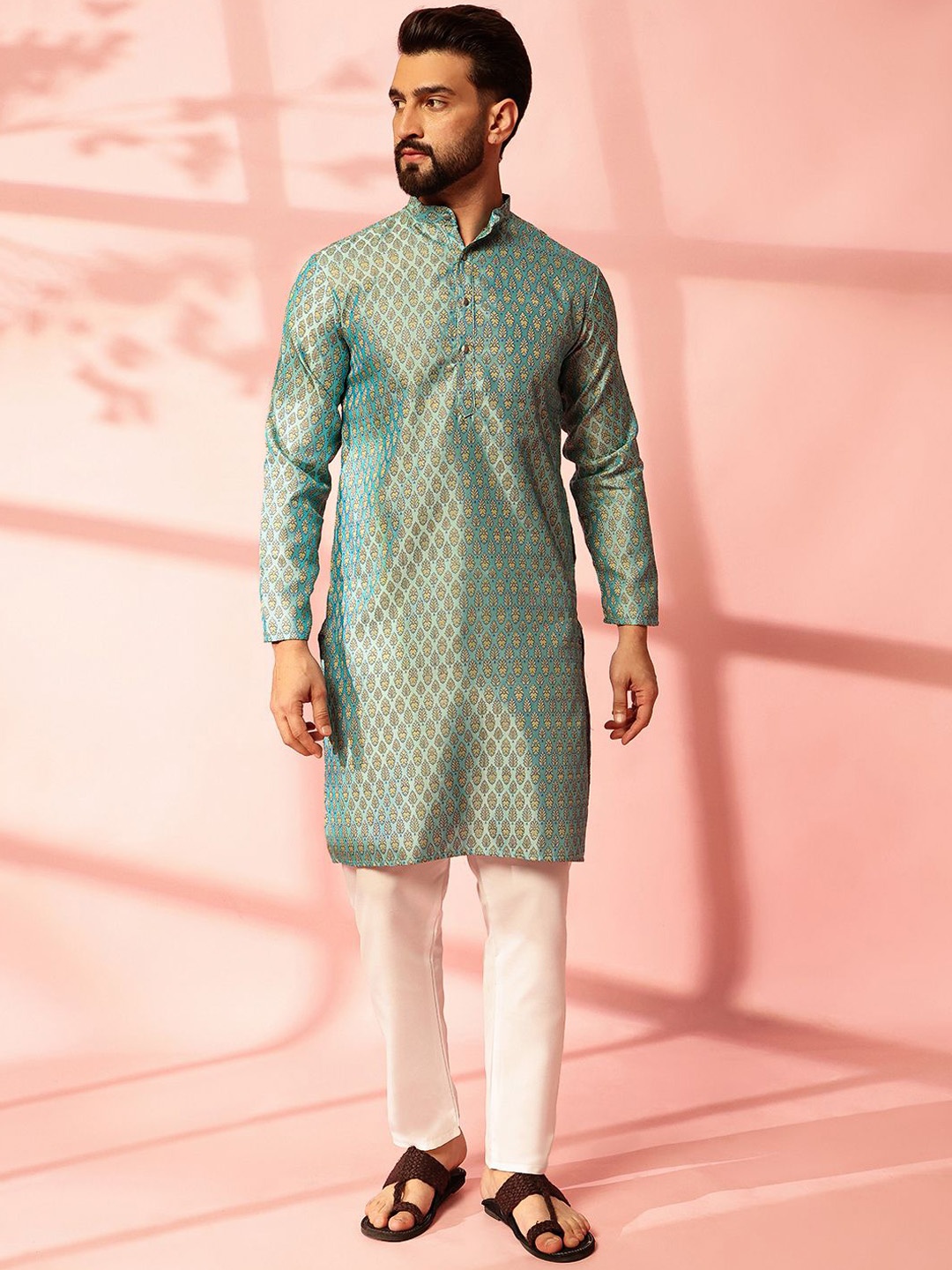 

Anouk Men Regular Kurta with Pyjamas, Blue