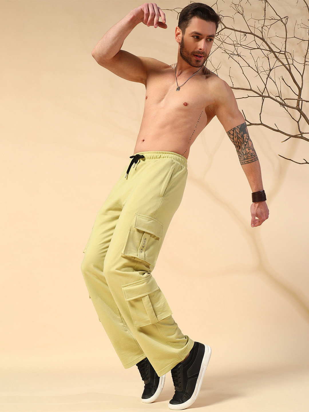 

Dogman Cotton Cargo Styles Trousers, Lime green