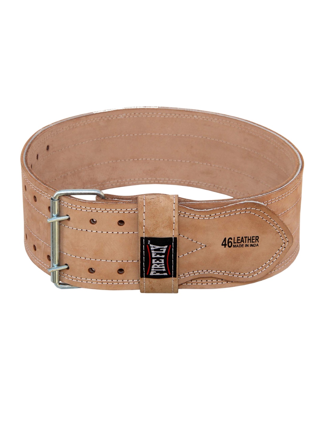 

FIREFLY Men Power Lifting Belt Leather Back & Abdomen Support Body Fitness Belt, Tan