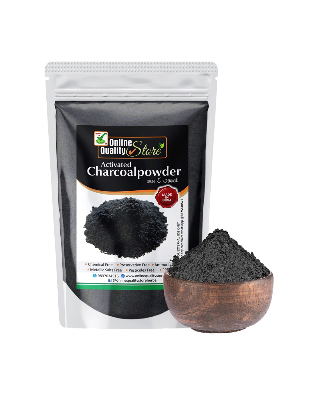 

Online Quality Store Activated Charcoal Powder For Pore Care - 400 g, Black