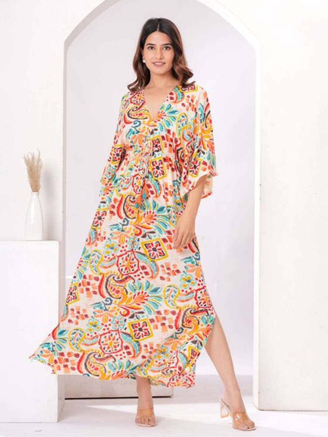 

Sencei Print Fit & Flare Maxi Dress, Multi