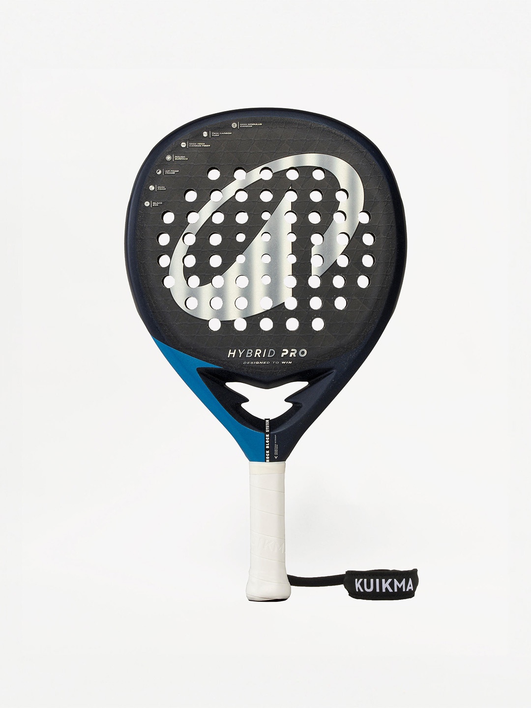 

KUIKMA By Decathlon Adult Padel Racquets Hybrid Pro With Custom Strap System, Black