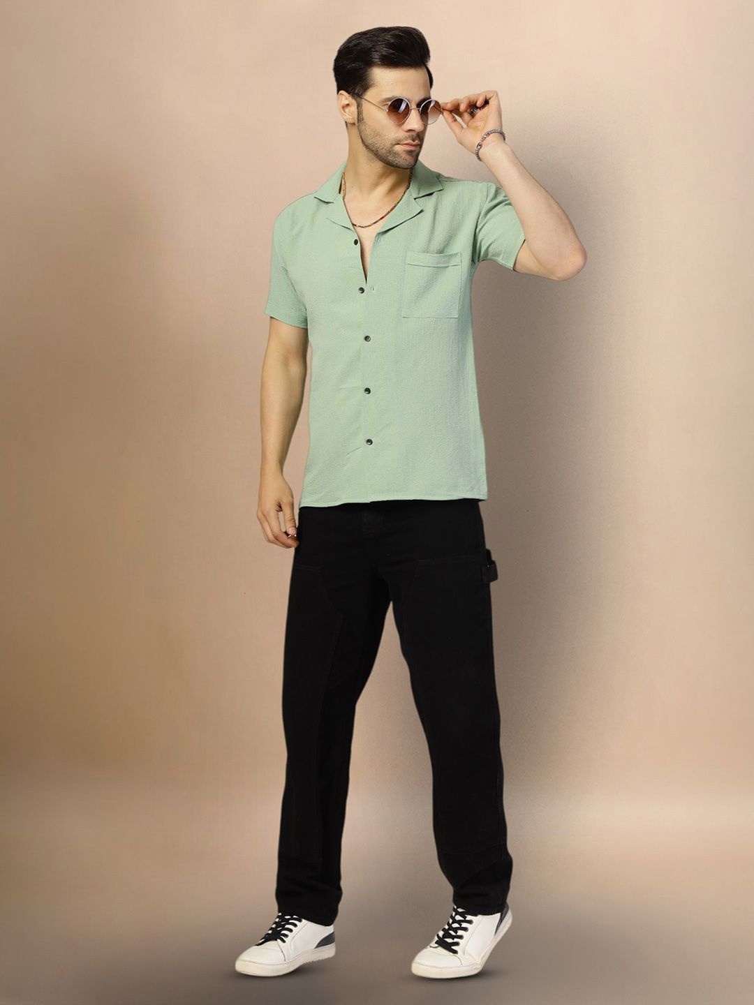 

Moda Rapido Men Original Opaque Casual Shirt, Green