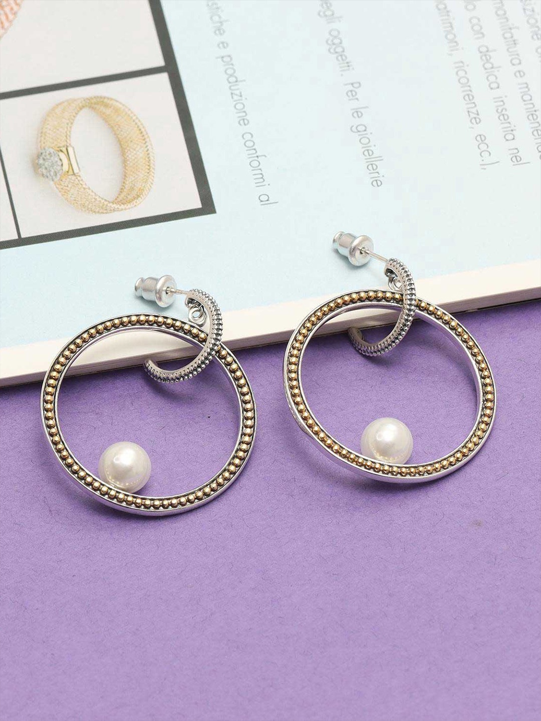 

LeCalla 925 Sterling Silver-Plated Contemporary Hoop Earrings