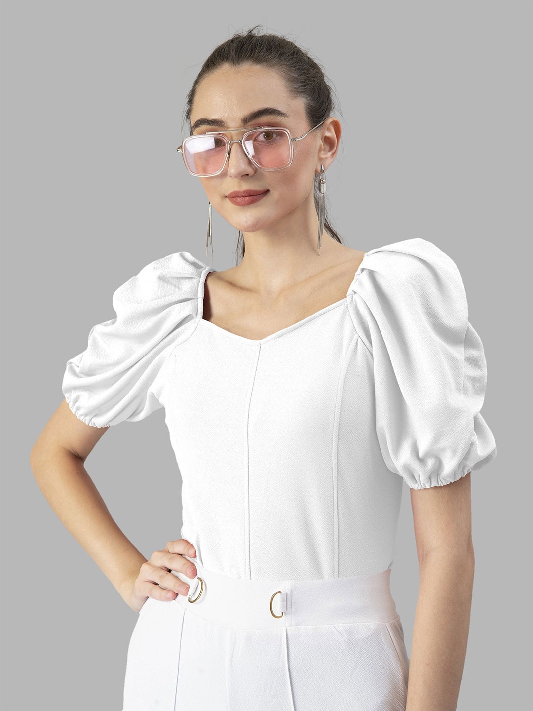 

Dream Beauty Fashion Puff Sleeve Top, White