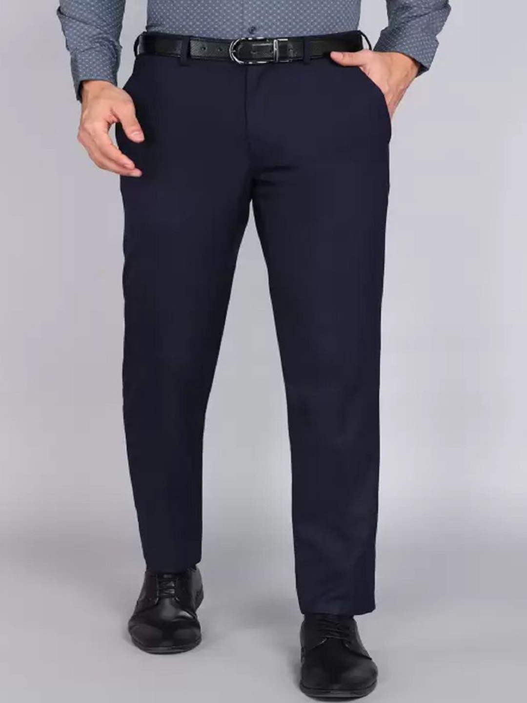 

Haul Chic Men Smart Slim Fit Trousers, Blue