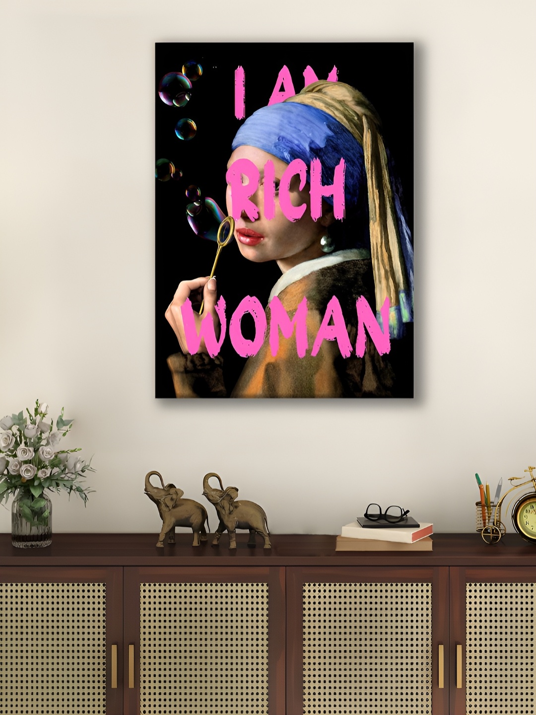 

Myntra Elegant Homes Black & Pink 1 Piece Canvas Other Wall Paintings