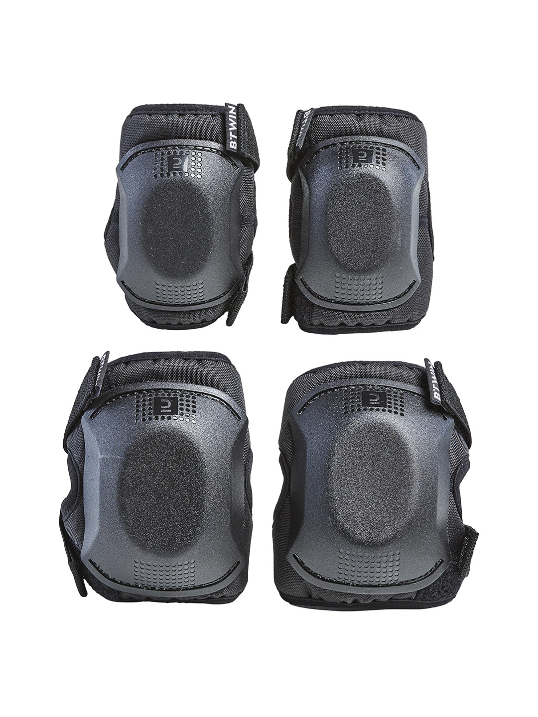 

Btwin By Decathlon Cycling Elbow & Knee Protectors, Black