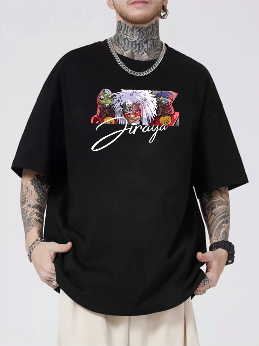 

zentik Men Printed Abzorb Applique T-shirt, Black