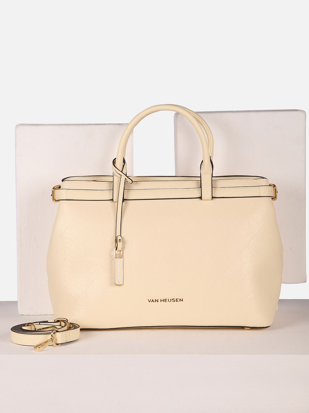 

Van Heusen Woman Structured Sling Bag, Beige