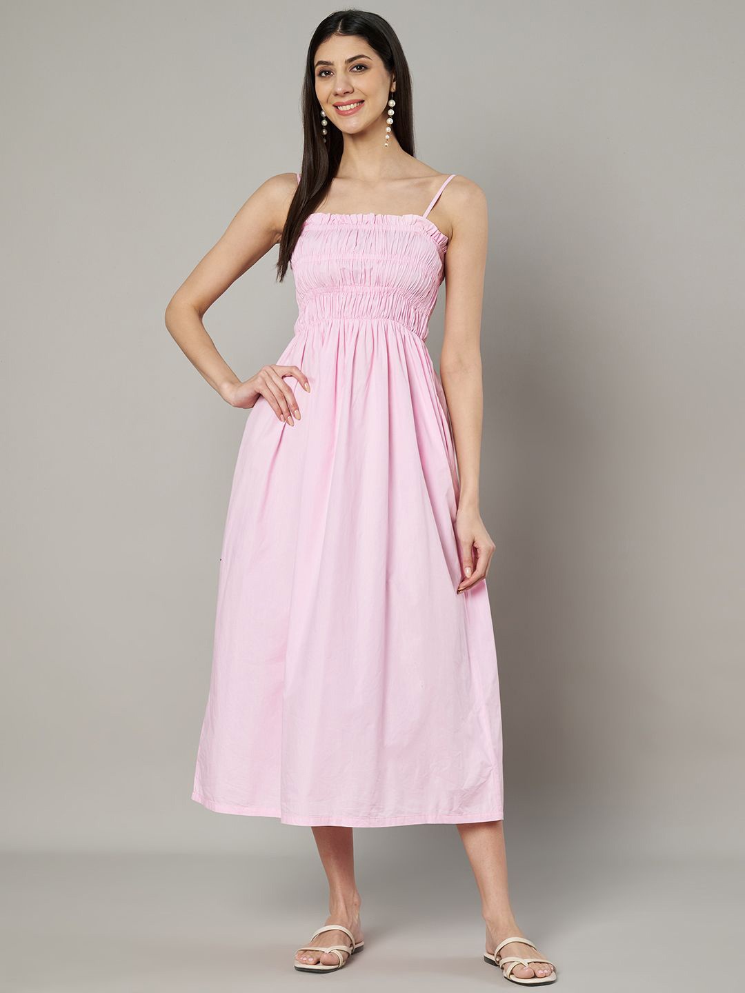 

Amagyaa A-Line Midi Dress, Pink