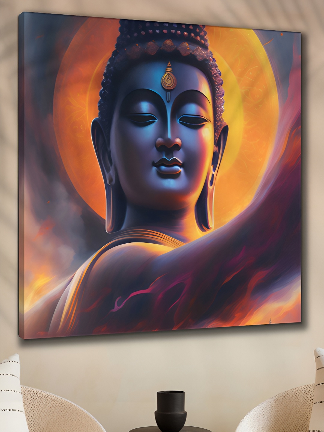 

Myntra Elegant Homes Blue & Orange 1 Piece Canvas Religious Wall Paintings