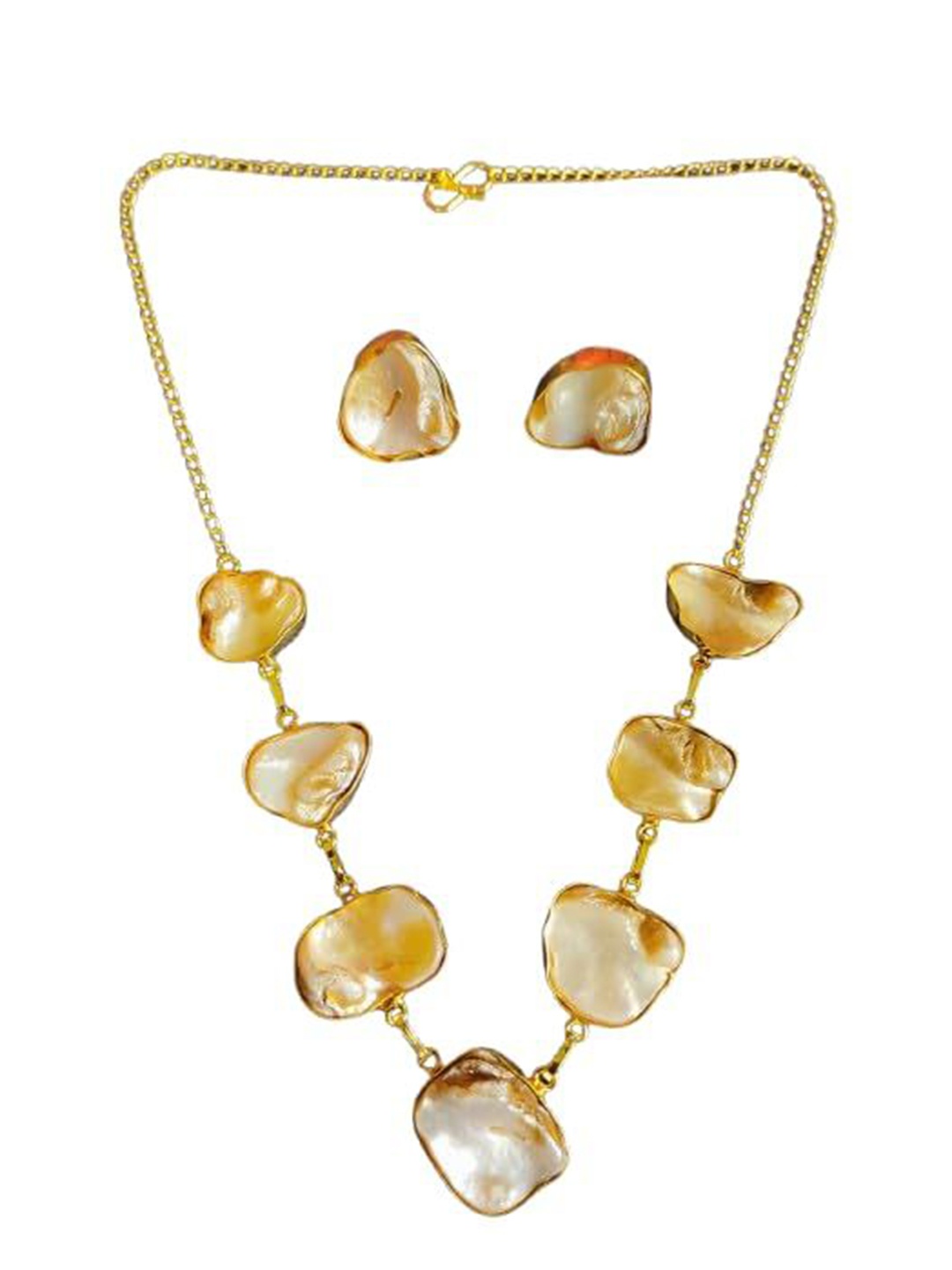 

Kezlin Gold-Plated Stone Studded & Beaded Jewellery Set