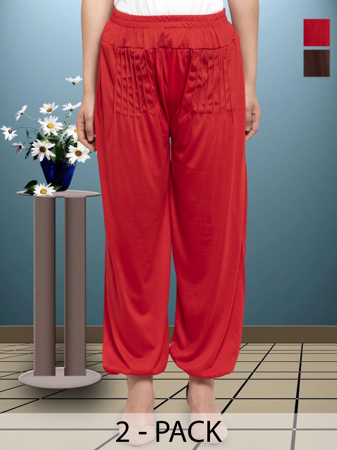 

GRACITWomen Viscose lycra Harem Paint, Red