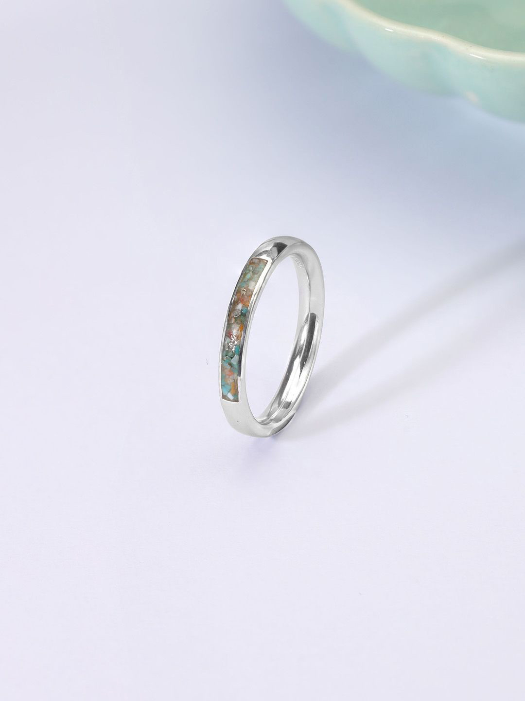 

Mia by Tanishq 925 Sterling Silver Opal Stone Studded Mosaic Marvel Ring