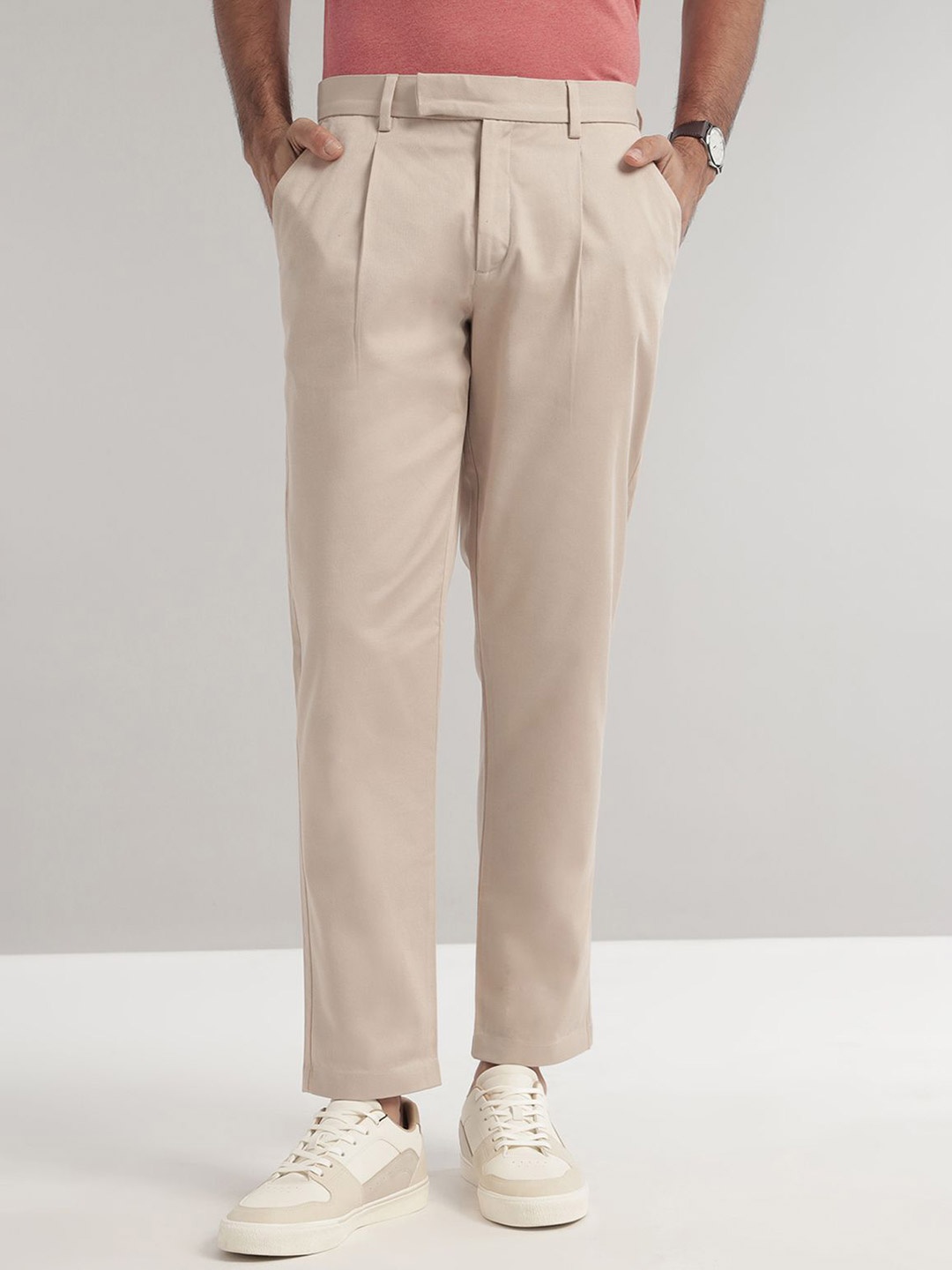 

Andamen Men Comfort Easy Wash Pleated Trousers, Khaki