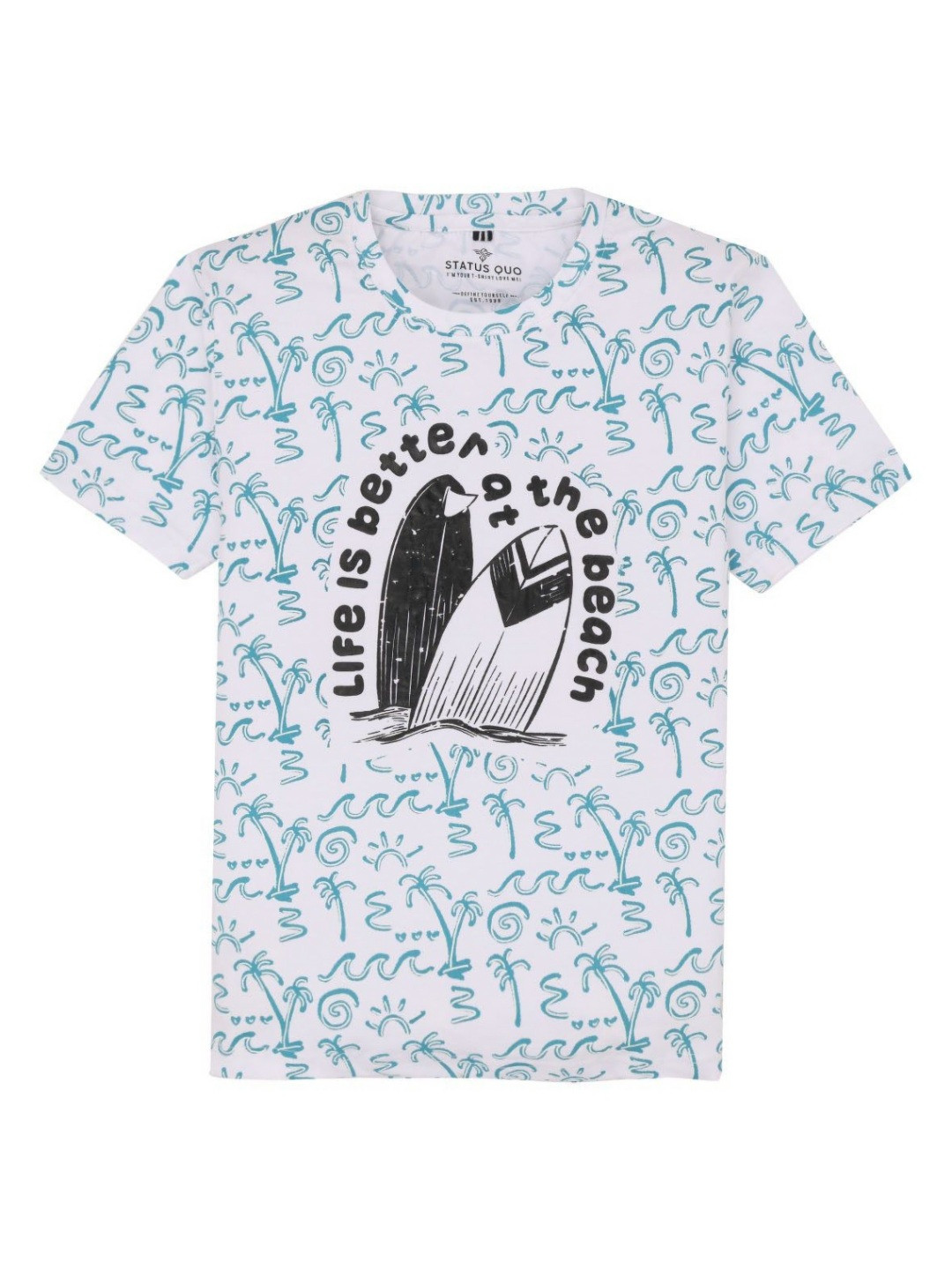 

Status Quo Boys Printed Pockets T-shirt, White