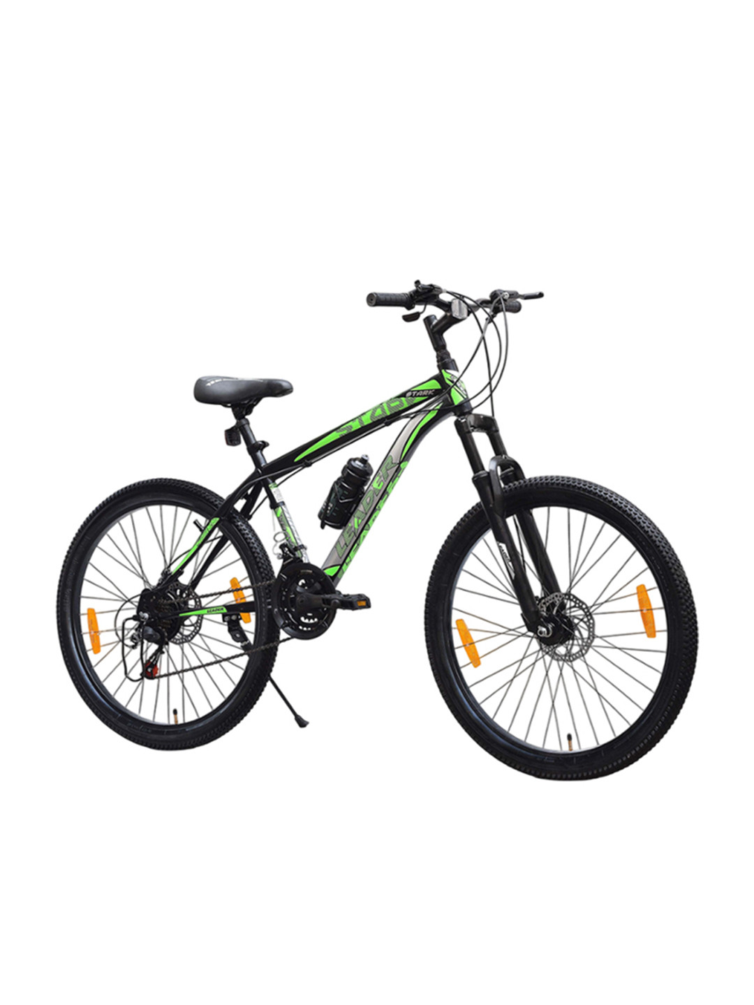 

LEADER Beast 26T 21 Speed Mountain Bike With Front Suspension & Dual Disc Brake, Black