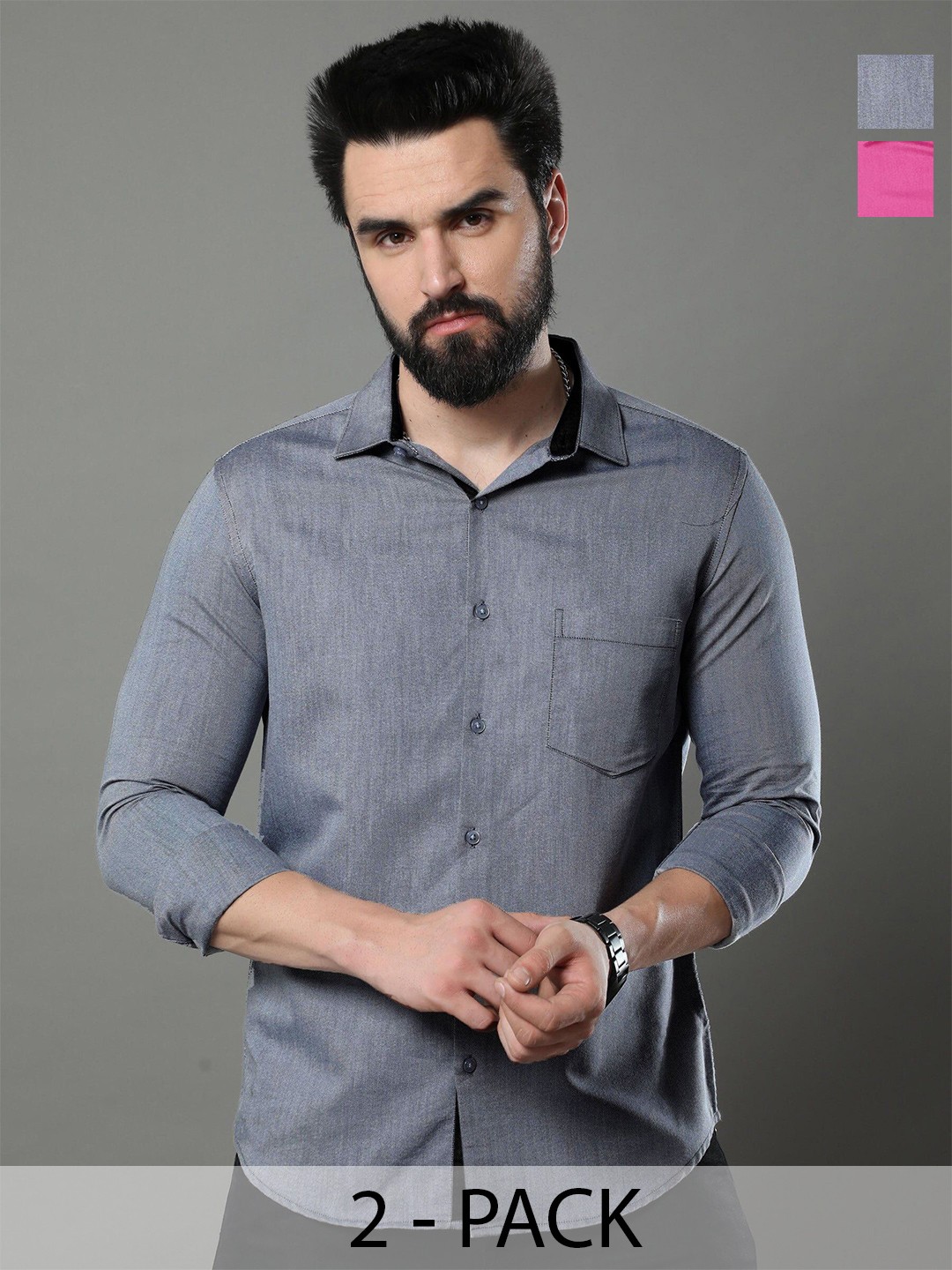 

Moda Rapido Men Standard Opaque Formal Shirt, Multi