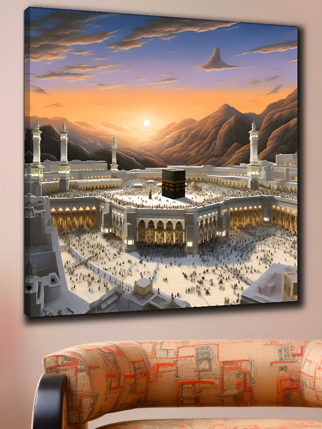 

Myntra Elegant Homes White & Orange 1 Piece Canvas Religious Wall Paintings