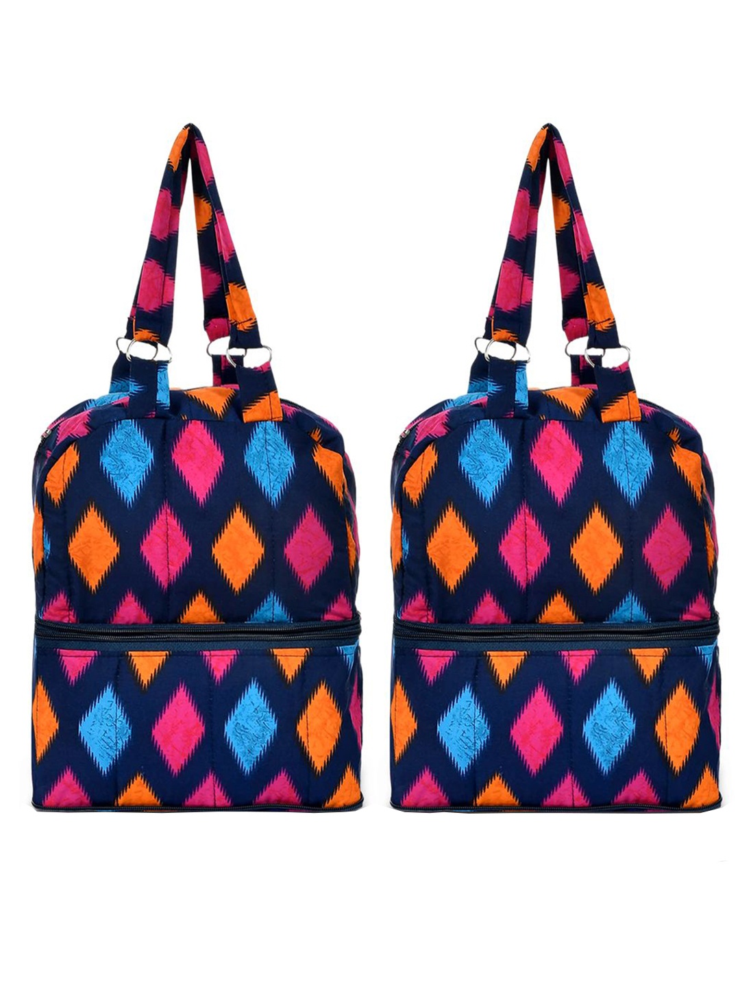 

Kuber Industries Printed Shopper Shoulder Bag with Cut Work, Blue