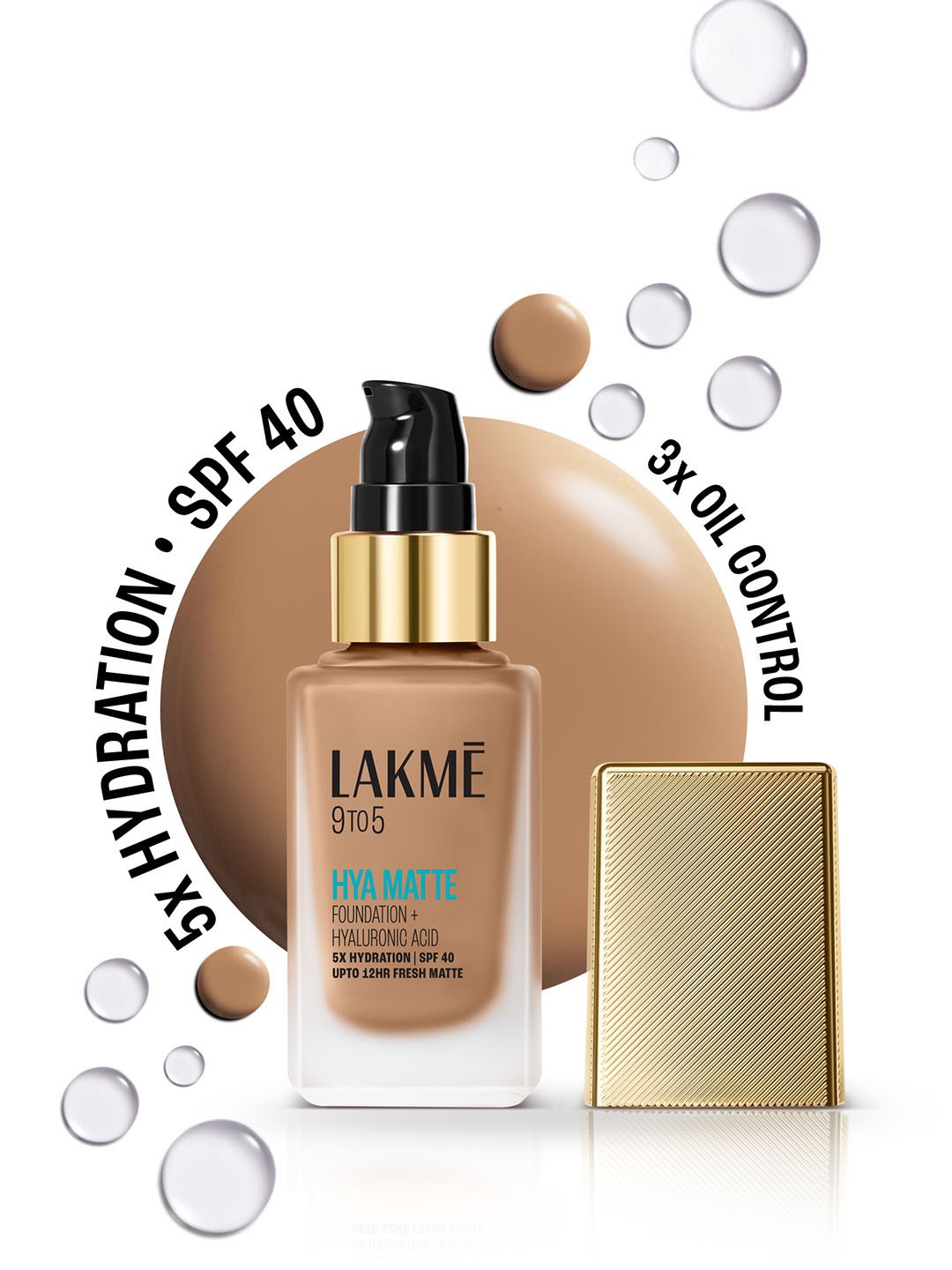 

Lakme 9to5 Hya Matte Foundation With Hyaluronic Acid 25ml - Warm Caramel, Beige