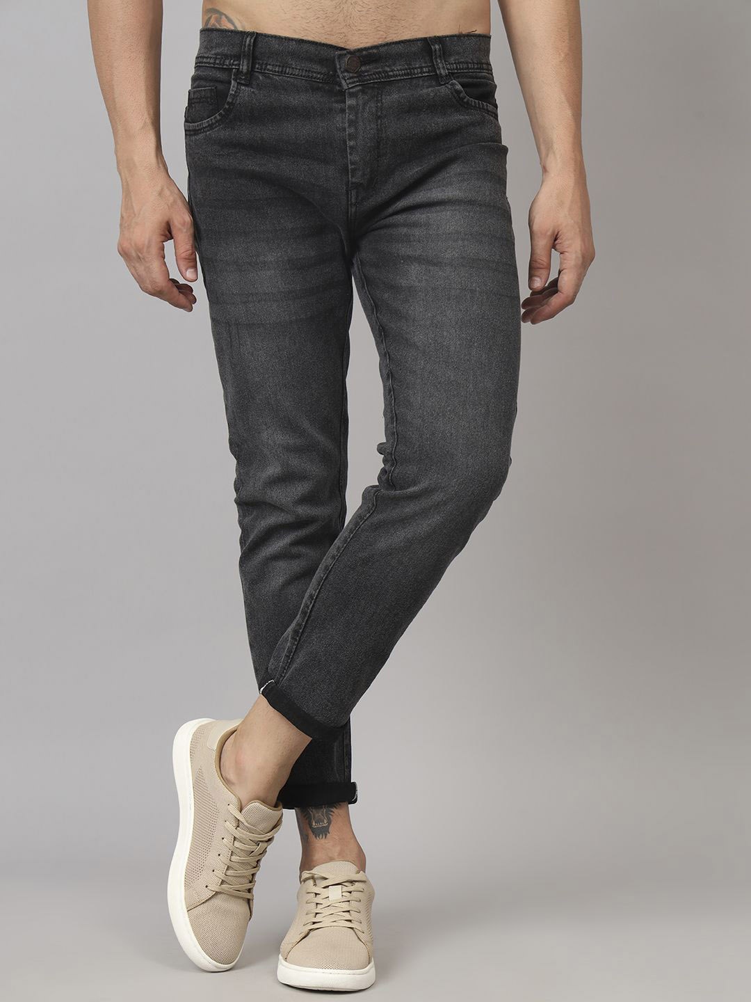 

Moda Rapido Men Classic Relaxed Fit Light Fade Jeans, Grey