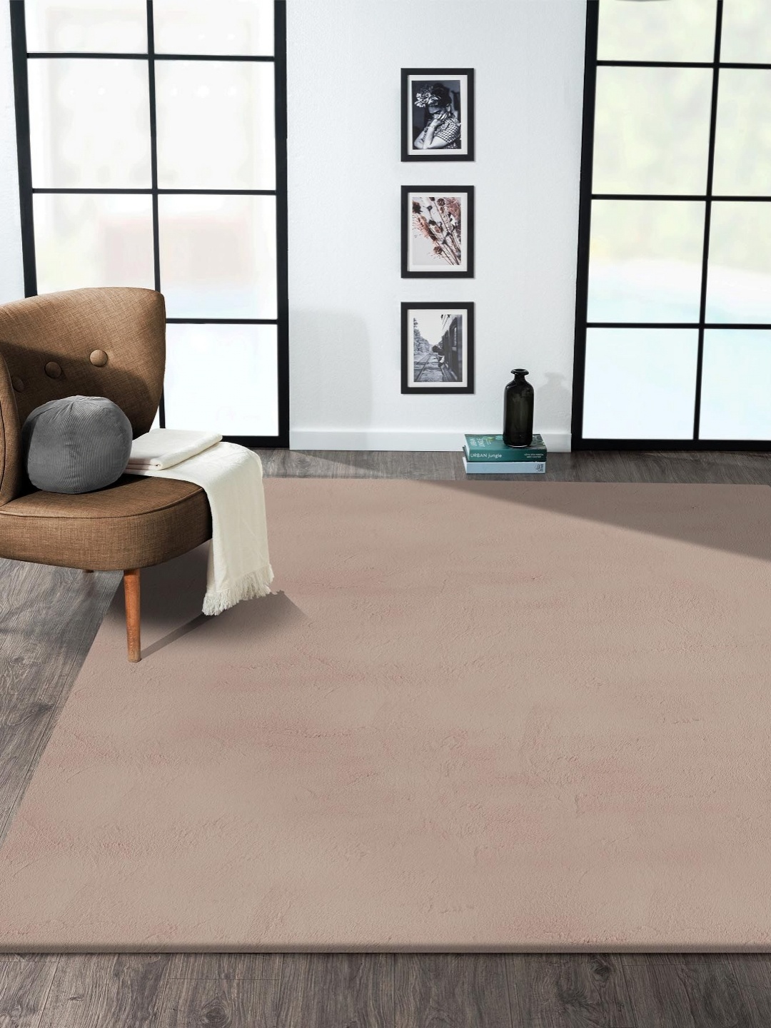 

OBSESSIONS Purple Solid Anti-Skid Polyester Carpet