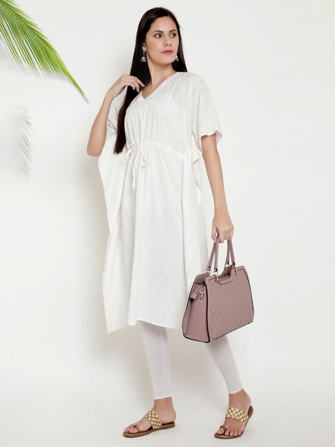 

PALASH Floral Print Fit & Flare Dress, White