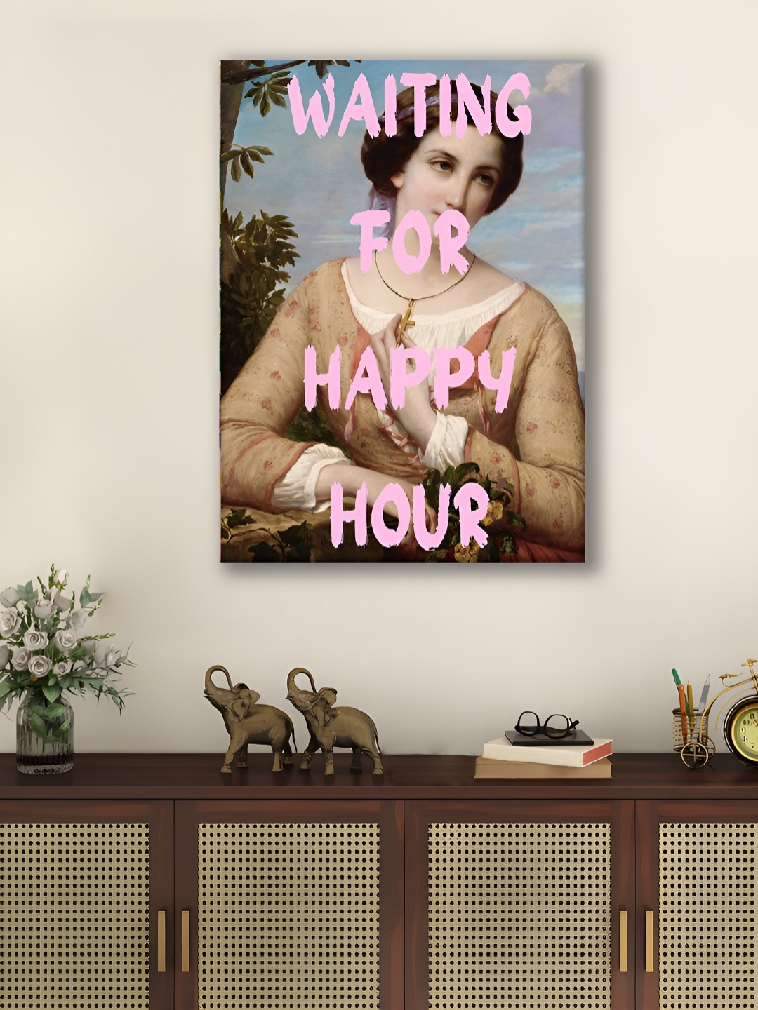 

Myntra Elegant Homes Pink & Green 1 Piece Canvas Other Wall Paintings