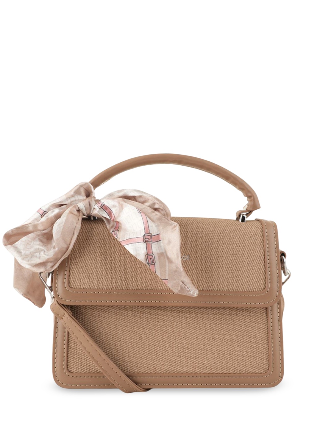 

Flingo Textured PU Structured Handheld Bag, Brown