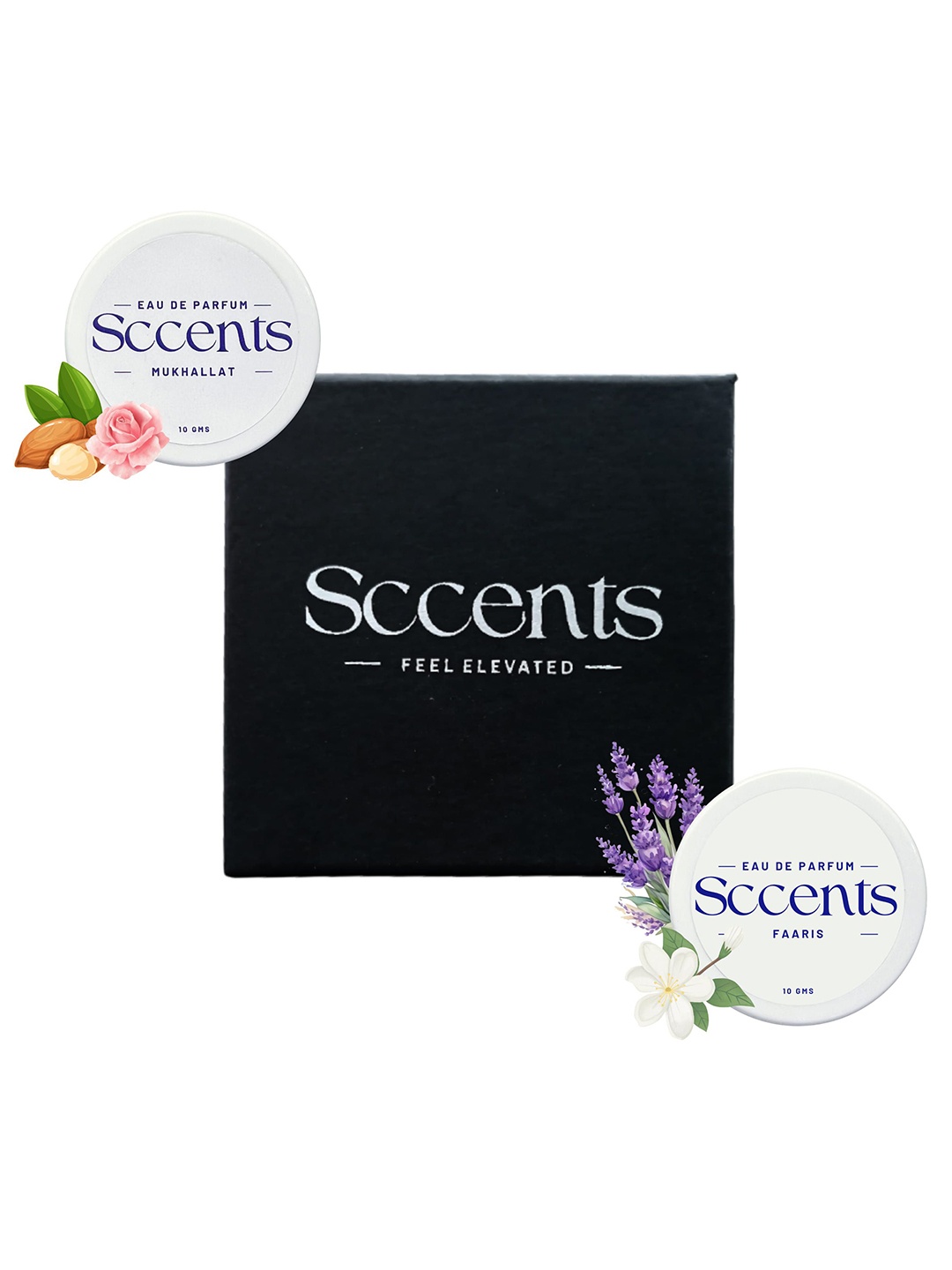 

Sccents Set Of 2 Mukhallat & Faris Long Lasting Solid Perfume - 10 g Each, White